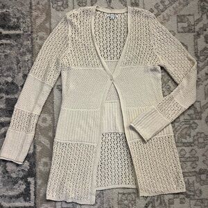 American Eagle Outfitters Cream Knit Cardigan